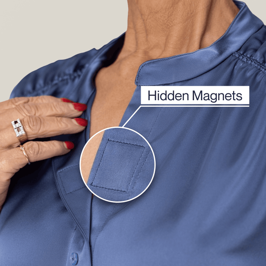 Joe & Bella Slate Blue / XS Everyday Magnetic Button Blouse for Women #Slate Blue