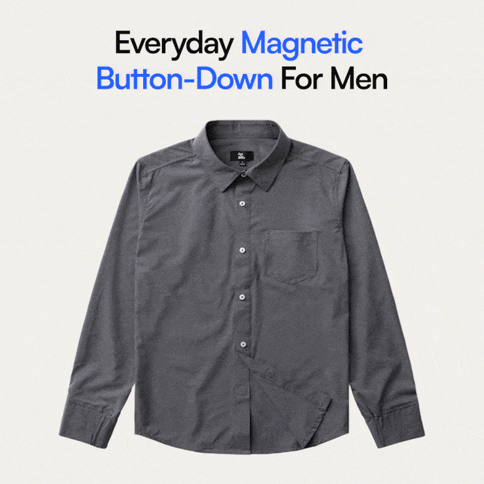 Joe & Bella Magnetic Button-Down for Men | Relaxed-Fit#Heathered Grey