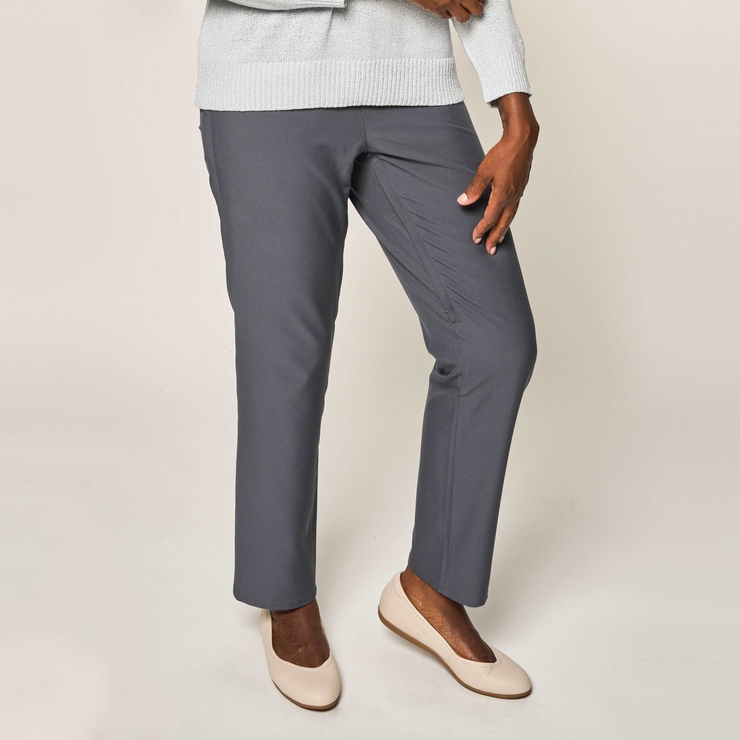 CareZips® Adaptive Pants in Grey | Front View#Slate Grey