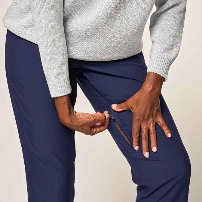 CareZips® Adaptive Pants | Washable incontinence pants for adults#Navy