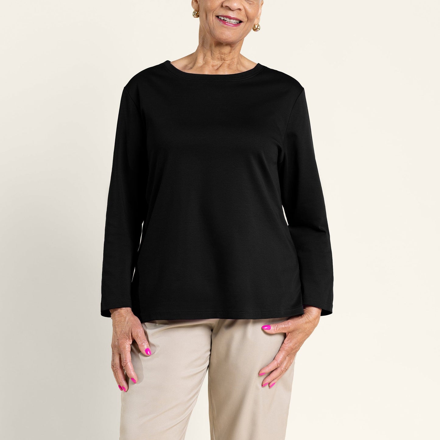 Women's Everyday Long Sleeve Top Black