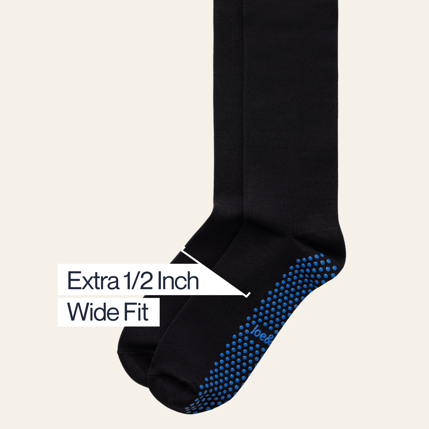 Joe & Bella Big-Grip No-Slip Compression Socks: 3-Pack#Black