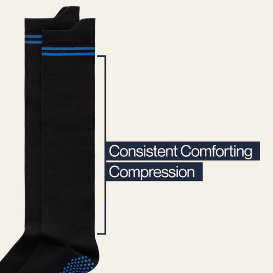 Joe & Bella Big-Grip No-Slip Compression Socks: 3-Pack #Black