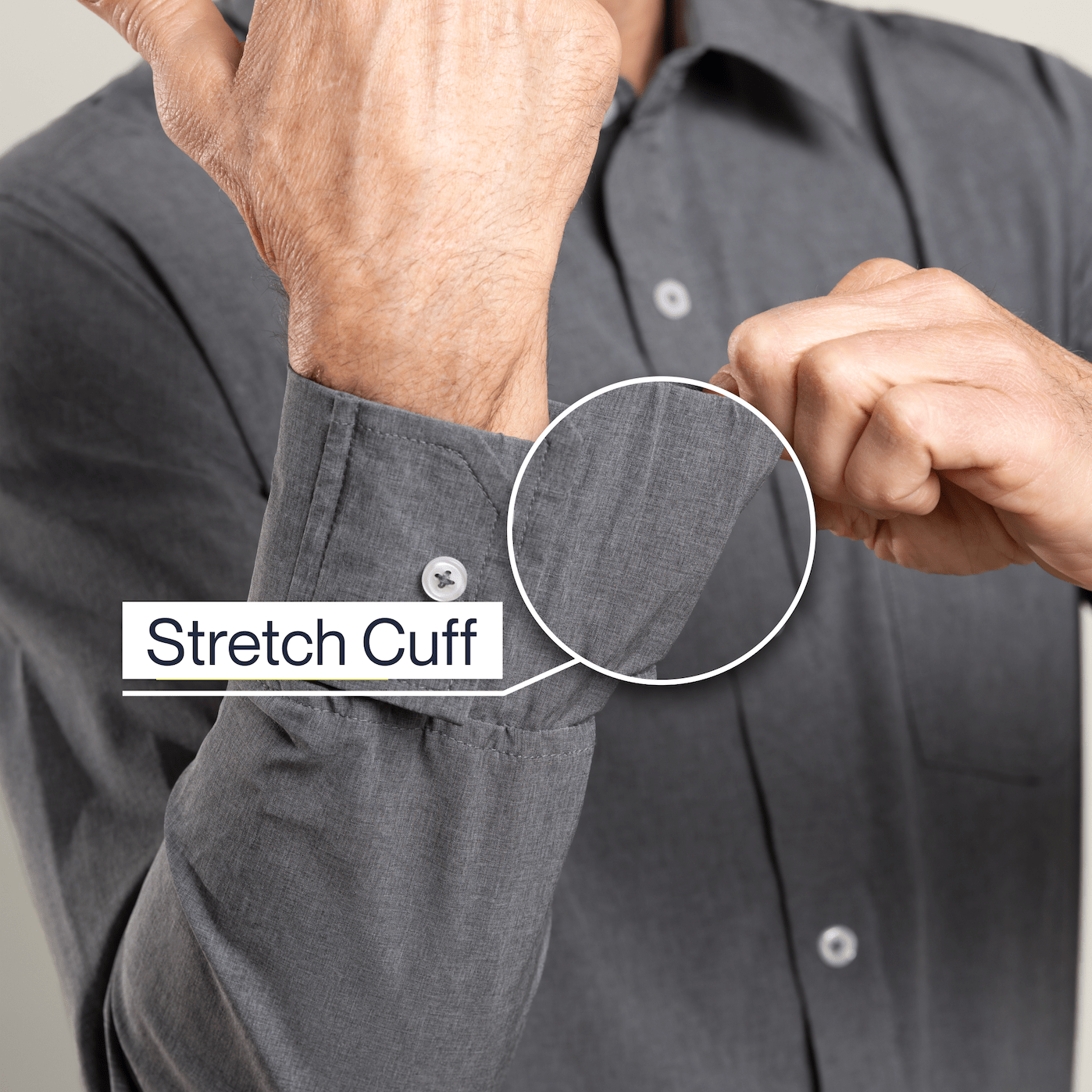 Joe & Bella Heathered Grey / S Magnetic Button-Down for Men | Relaxed-Fit#Heathered Grey