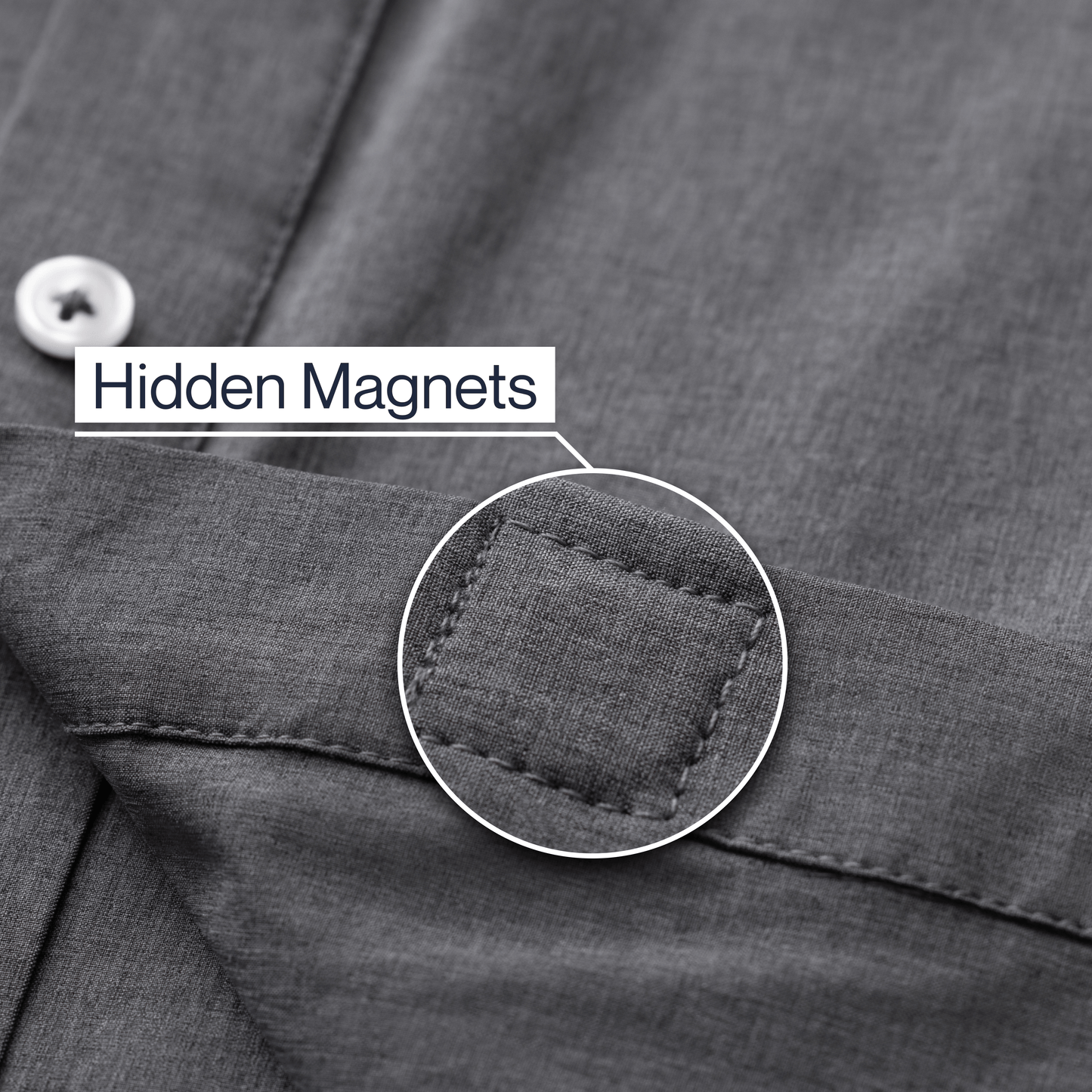 Joe & Bella Heathered Grey / S Magnetic Button-Down for Men | Relaxed-Fit#Heathered Grey