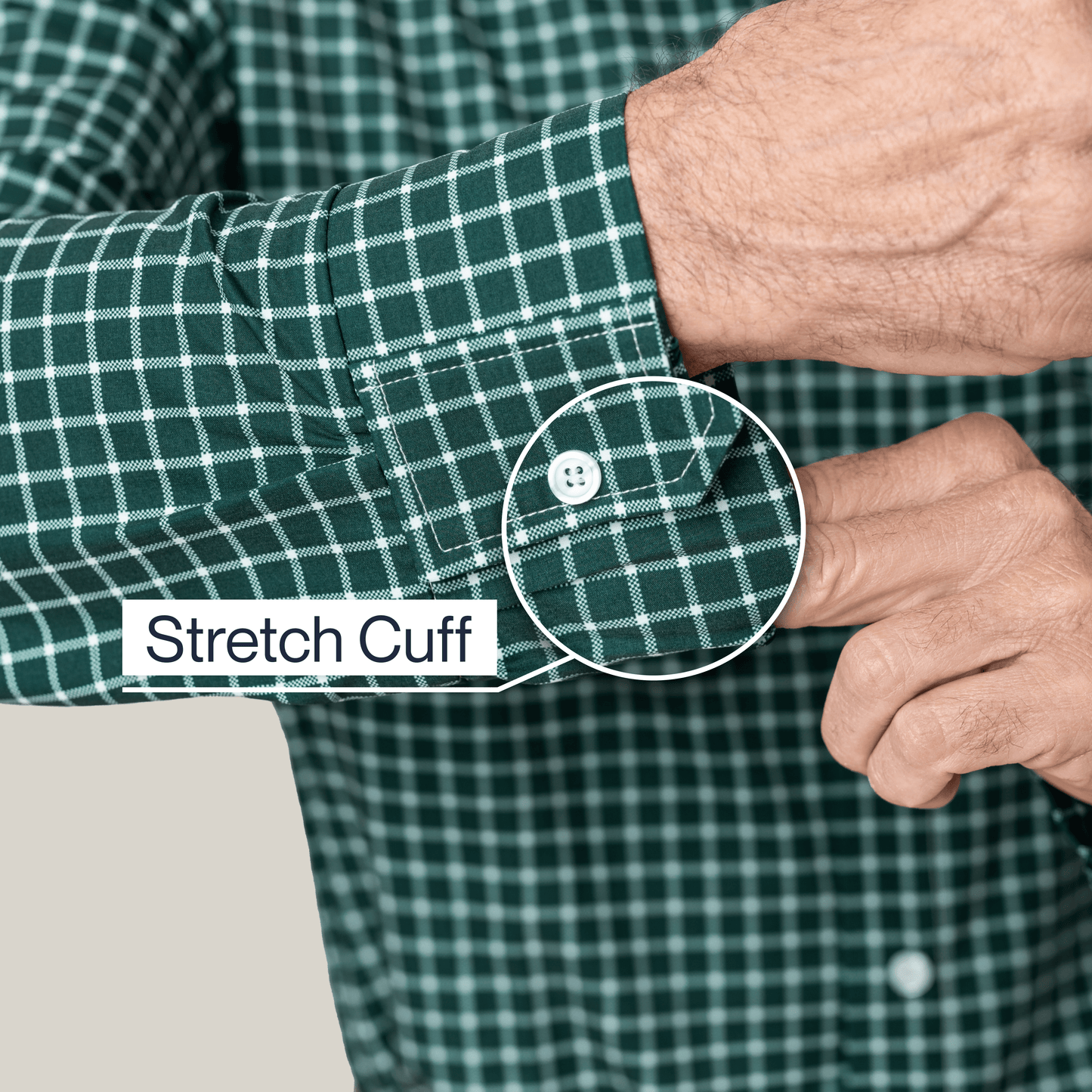 Joe & Bella Green Check / S Magnetic Button-Down for Men | Relaxed-Fit#Green Check