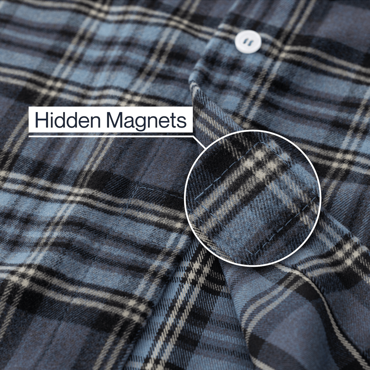 Joe & Bella S Everyday Magnetic Flannel for Men#Blue Plaid
