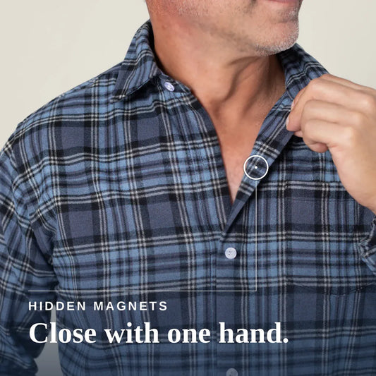 Joe & Bella Blue Plaid / S Everyday Magnetic Flannel for Men
