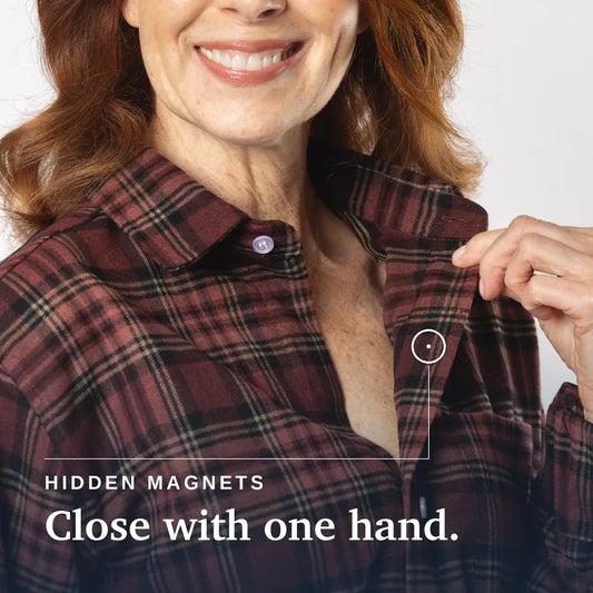 Joe & Bella Red Plaid / S Everyday Magnetic Flannel for Men #Red Plaid