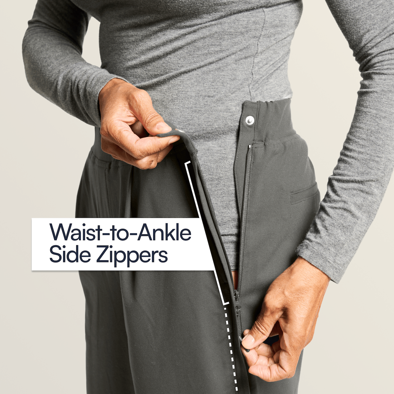 Joe & Bella Everyday Side-Zip Pants #Slate Grey