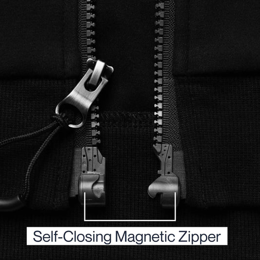Joe & Bella Black / S HoodEase™: The Magnetic-Zip-Up Hoodie #Black