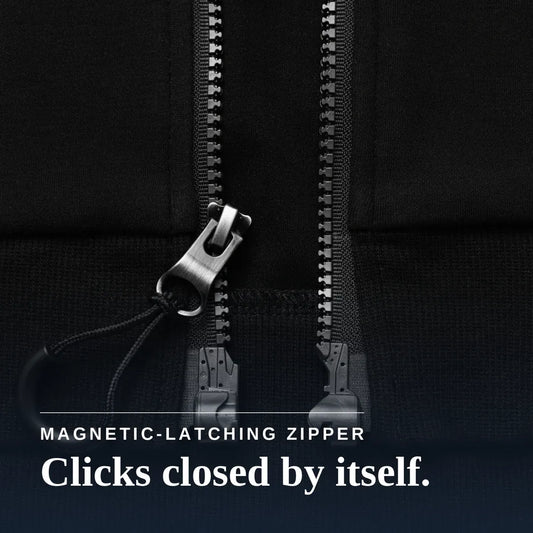 Joe & Bella Black / S HoodEase™: The Magnetic-Zip-Up Hoodie #Black