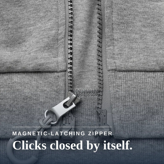 Joe & Bella Heathered Grey / S HoodEase™: The Magnetic-Zip-Up Hoodie for Women #Grey