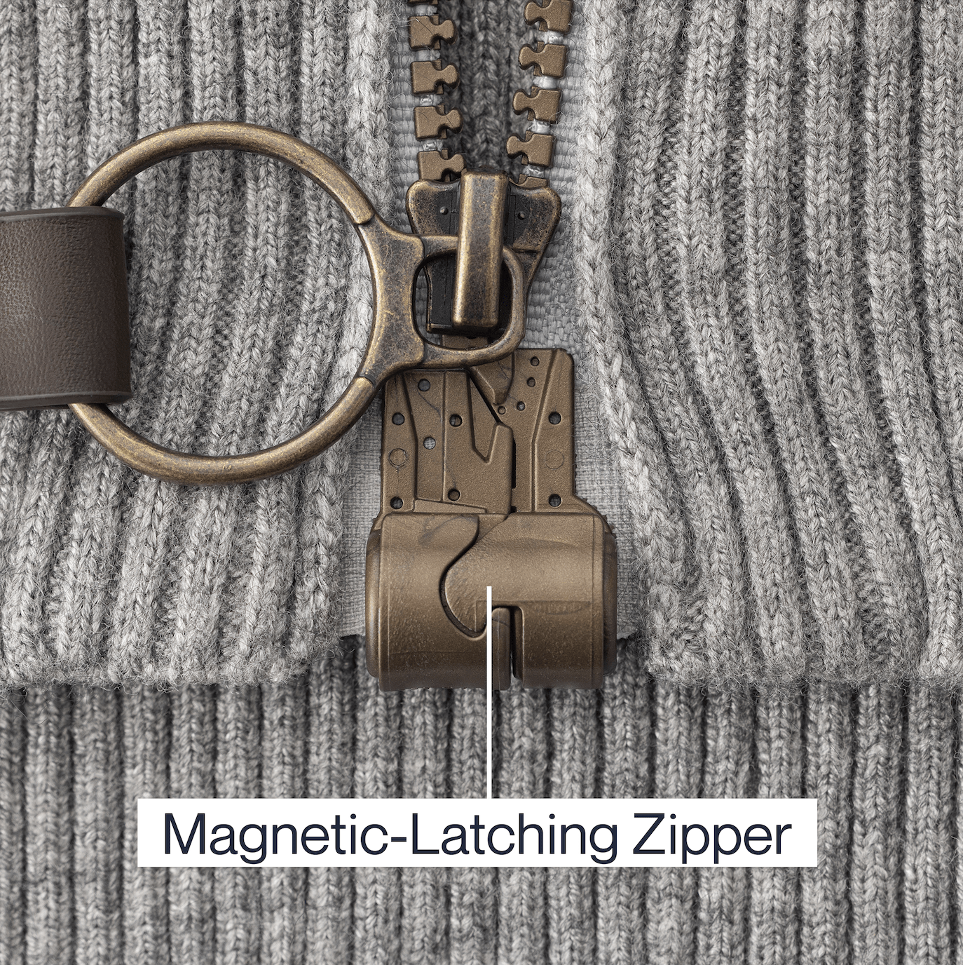 Joe & Bella Signature Magnetic Zip-Up for Men#Heathered Grey