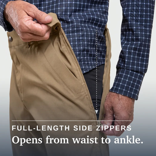Joe & Bella Signature Side-Zip Chinos for Men #Khaki