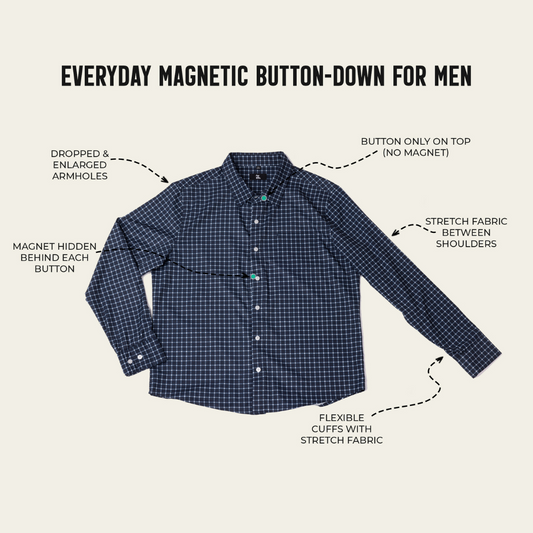 Shirts with Magnetic Buttons | Effortless Dressing