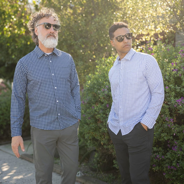 Joe & Bella Heathered Blue / S Magnetic Button-Down for Men | Relaxed-Fit #Heathered Blue