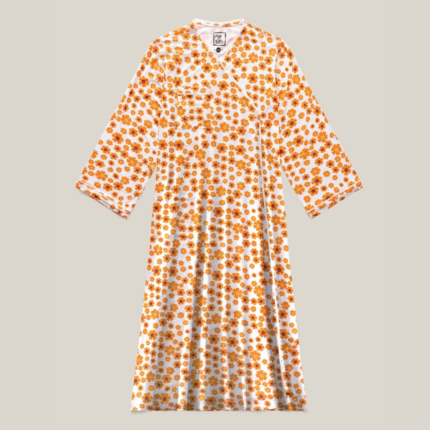 Women's Everynight Gown: The Lauren Orange Floral