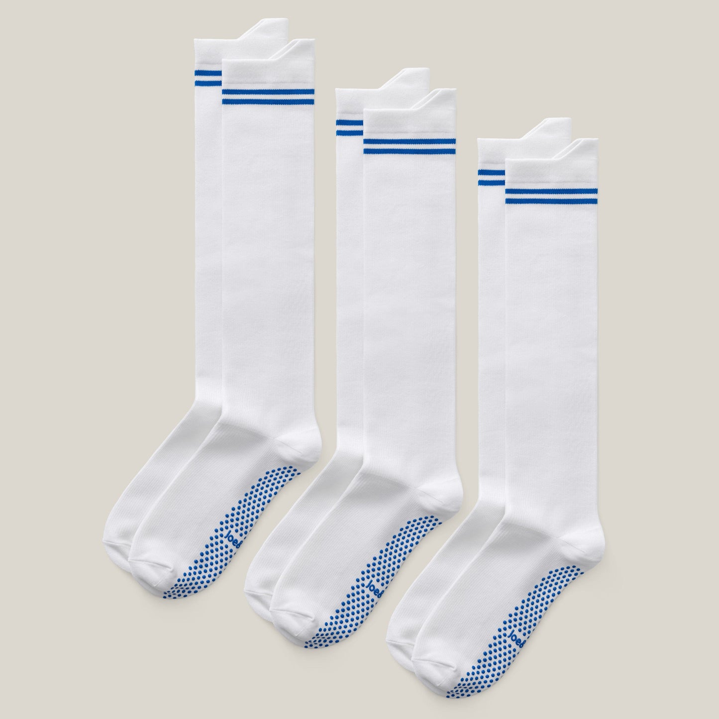 Joe & Bella White / REG Big-Grip No-Slip Compression Socks: 3-Pack #White