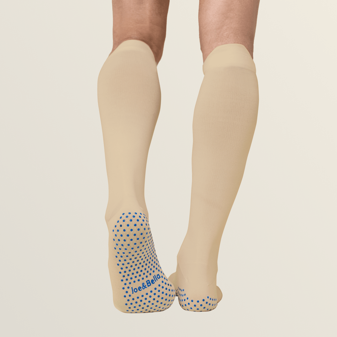 ["Joe & Bella Big-Grip No-Slip Compression Socks: 3-Pack ", "Beige"]