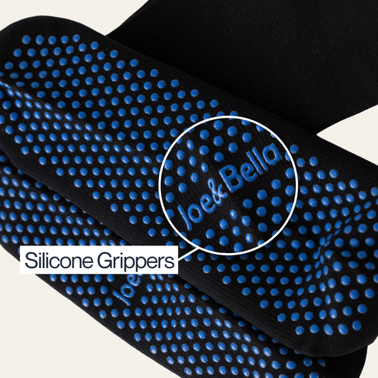 Joe & Bella Big-Grip No-Slip Compression Socks: 3-Pack #Black