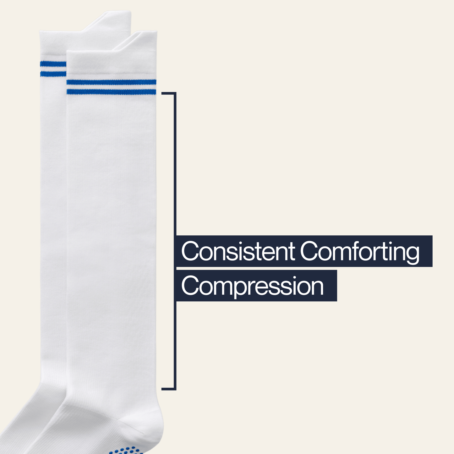 Joe & Bella Big-Grip No-Slip Compression Socks: 3-Pack #White