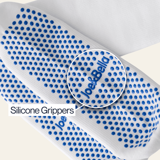 Joe & Bella Big-Grip No-Slip Compression Socks: 3-Pack #White