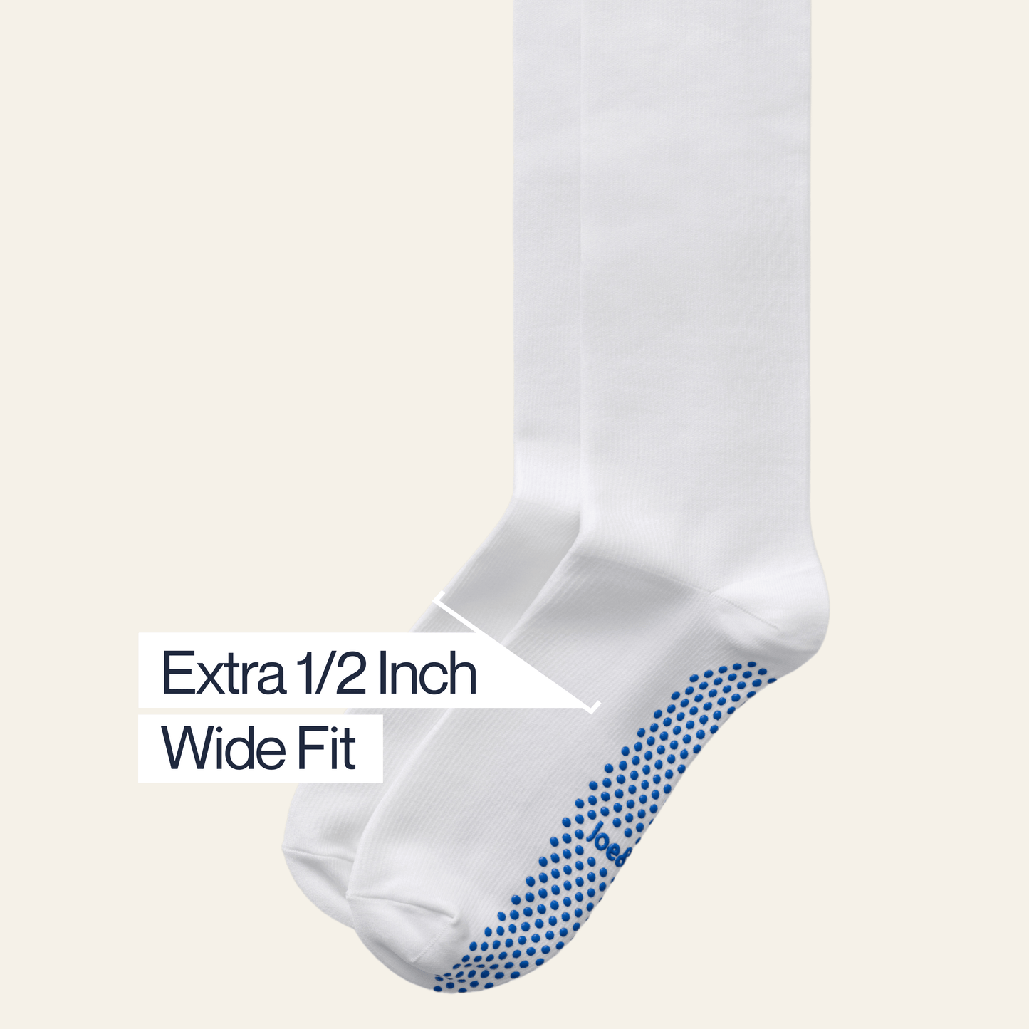 Joe & Bella Big-Grip No-Slip Compression Socks: 3-Pack #White