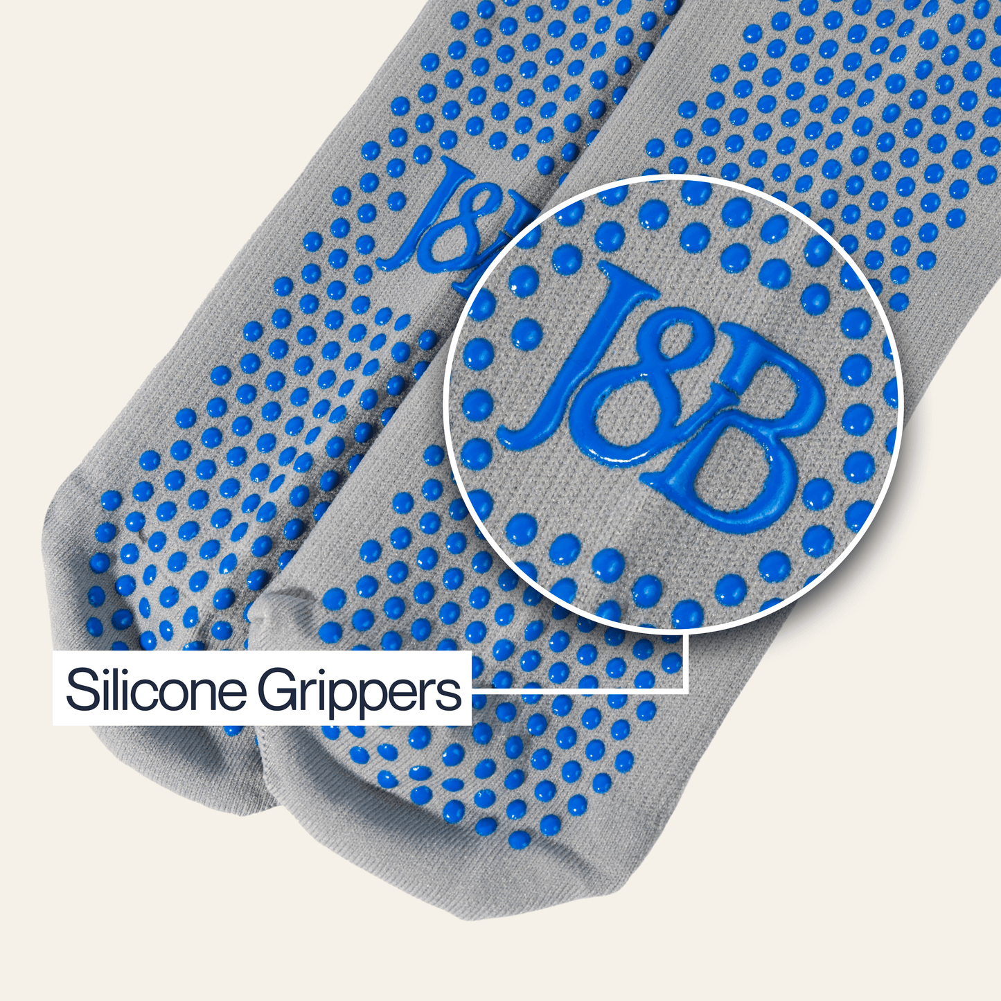 Joe & Bella Big-Grip No-Slip Compression Socks: 3-Pack #Grey