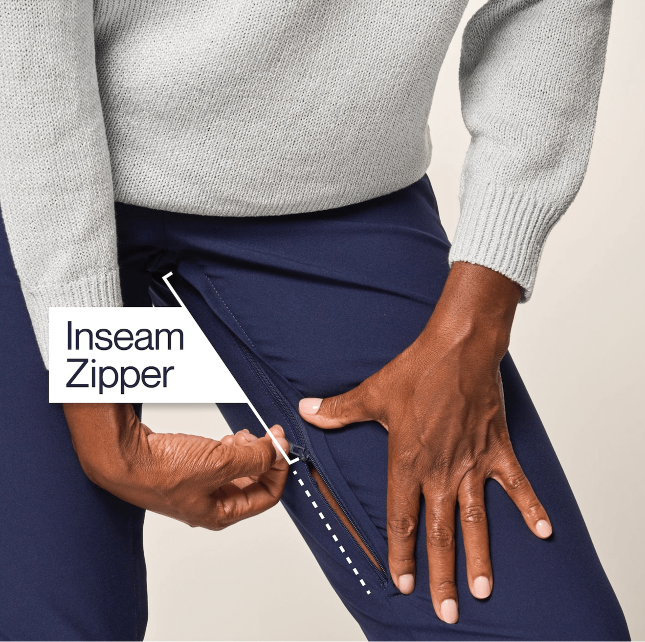 ["Joe & Bella CareZips® Women's Access Pants ", "Navy"]