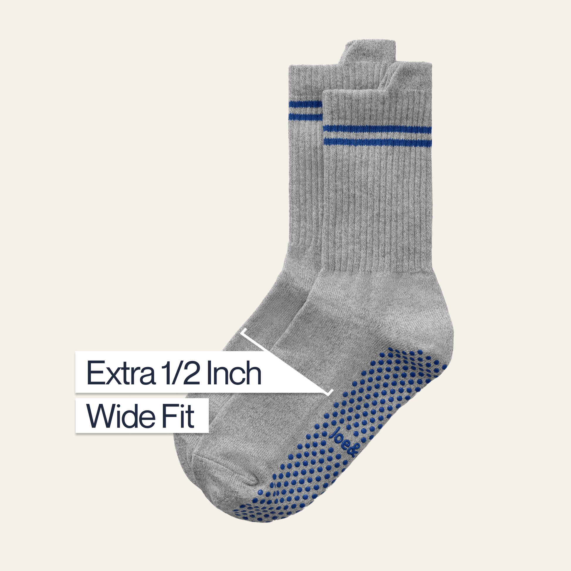 ["Joe & Bella Everyday Gripper Socks 3-Pack ", "Grey"]