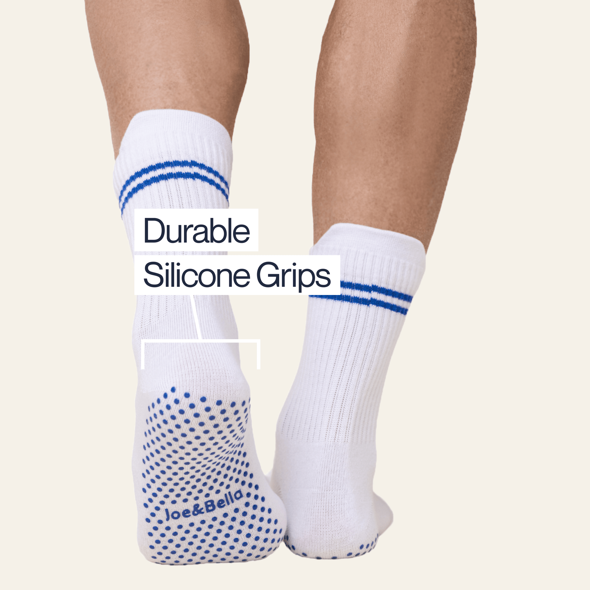 ["Joe & Bella Everyday Gripper Socks 3-Pack ", "White"]