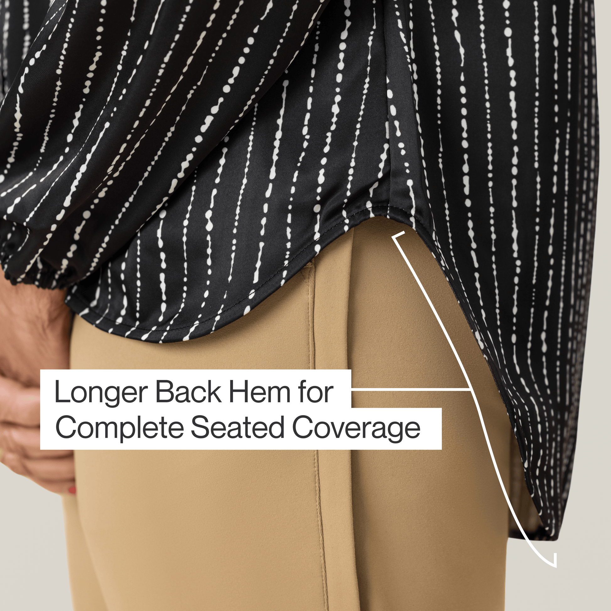 ["Joe & Bella Everyday Magnetic Button Blouse for Women ", "Black & White Geo"]