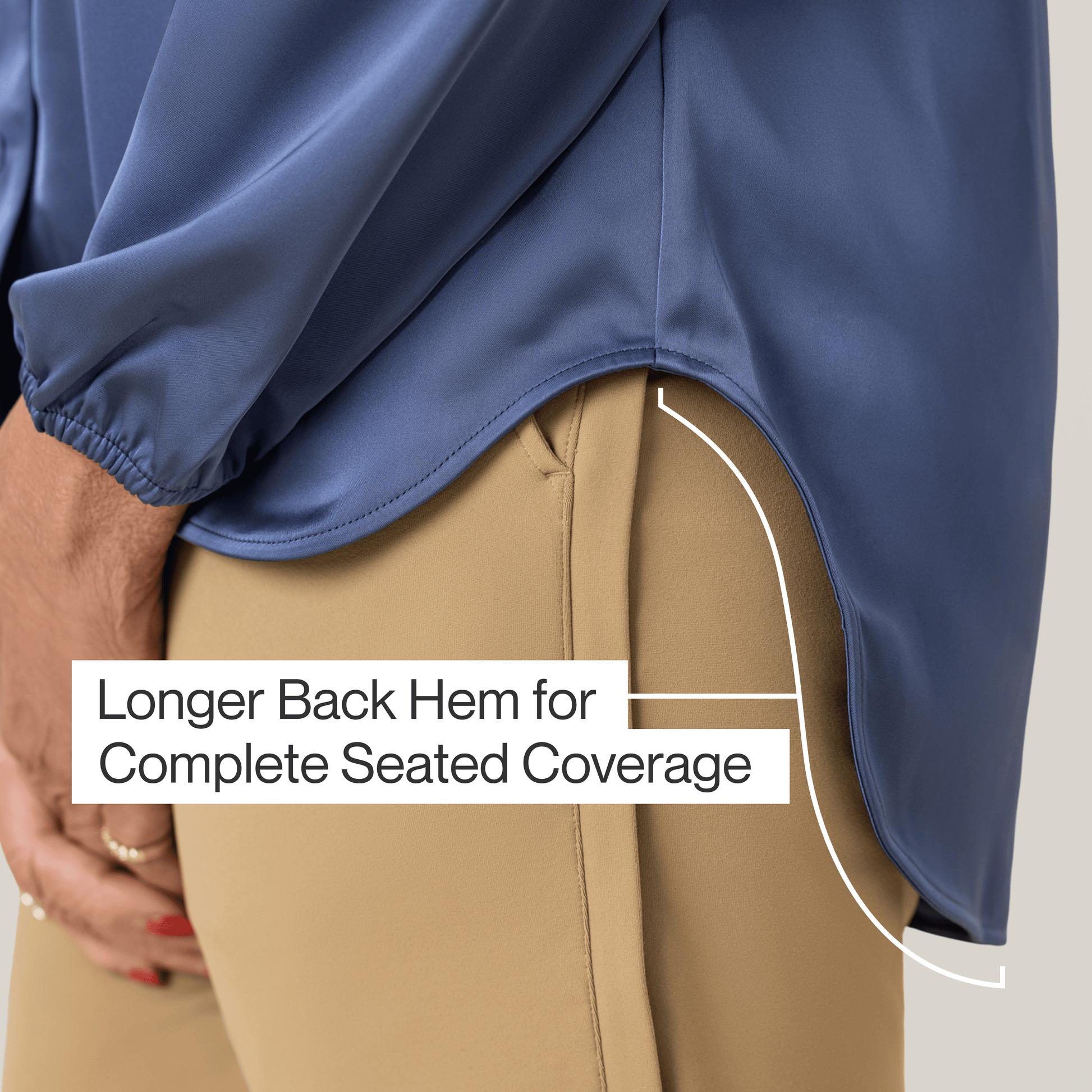 ["Joe & Bella Everyday Magnetic Button Blouse for Women ", "Slate Blue"]