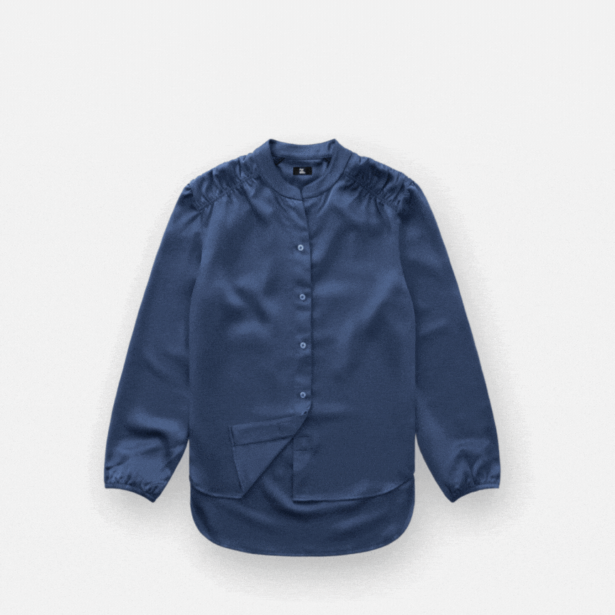 ["Joe & Bella Everyday Magnetic Button Blouse for Women ", "Slate Blue"]