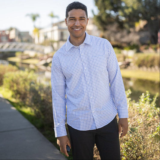 Joe & Bella White Check / S Everyday Magnetic Button-Down for Men | Tailored-Fit #White Check