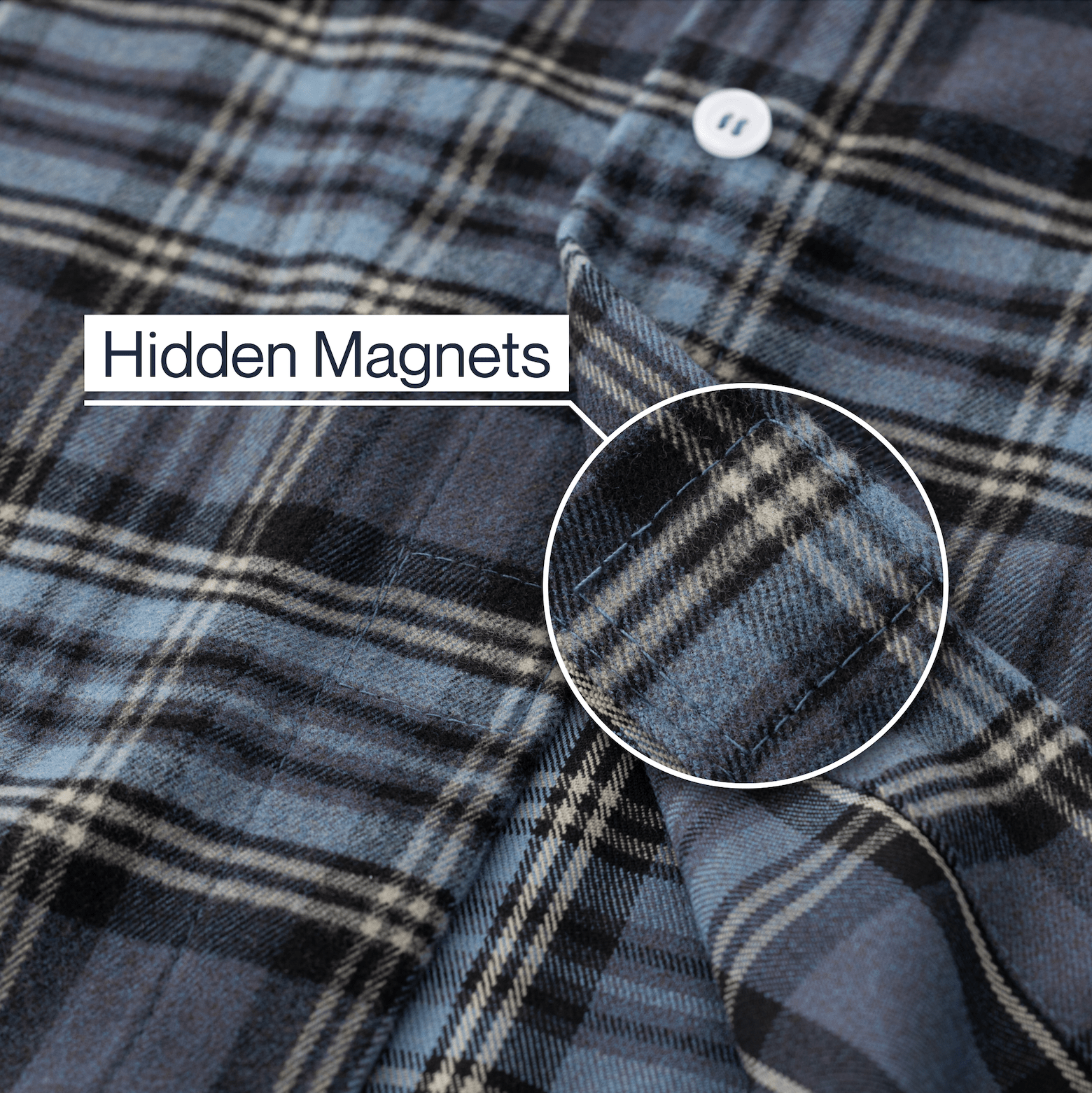 ["Joe & Bella Everyday Magnetic Flannel for Men ", "Blue Plaid"]
