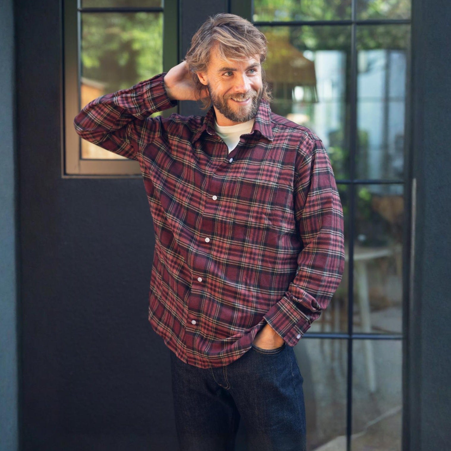 ["Joe & Bella Red Plaid / S Everyday Magnetic Flannel for Men ", "Red Plaid"]