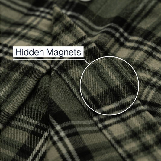 Joe & Bella Everyday Magnetic Flannel for Men #Green Plaid