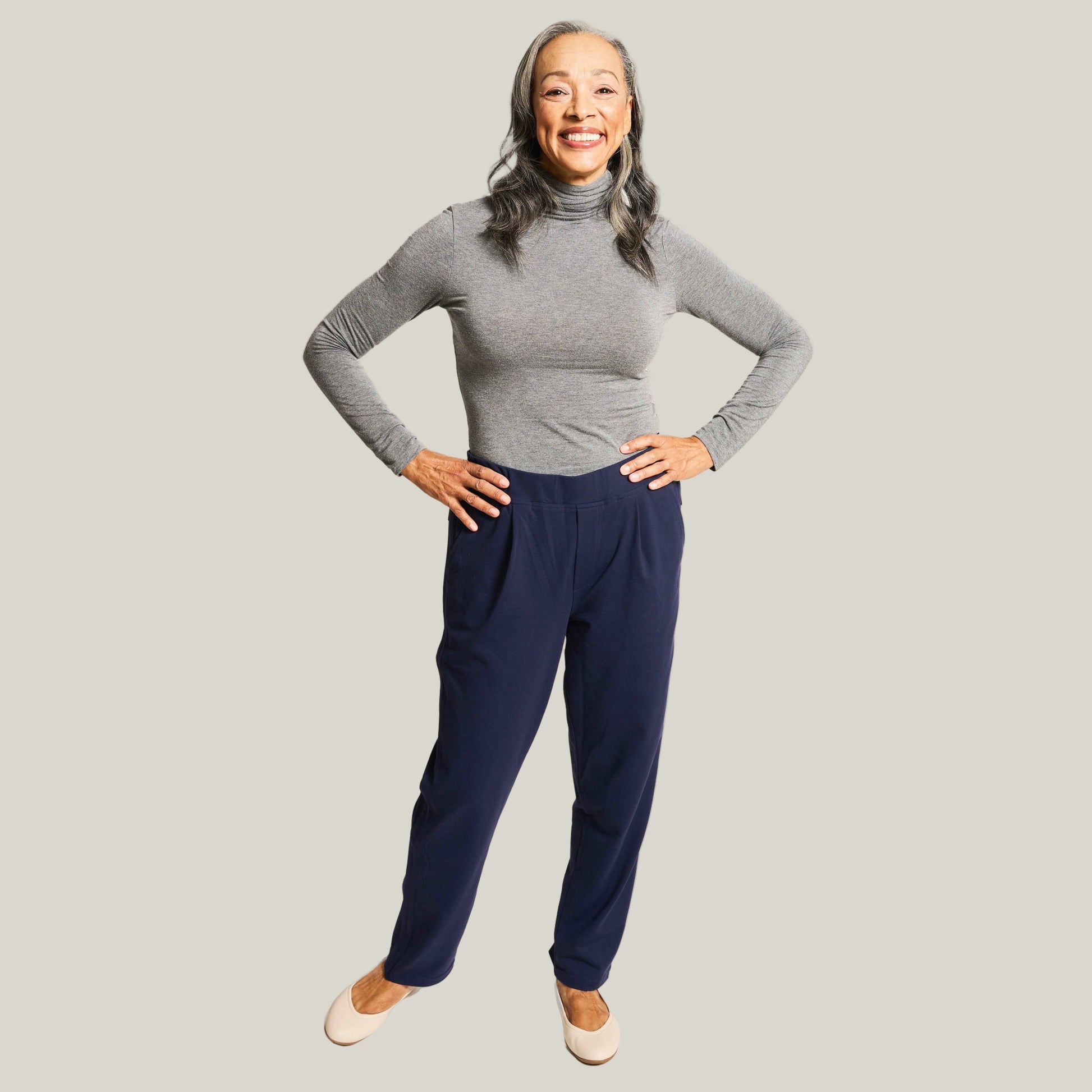 ["Joe & Bella Everyday Side-Zip Pant for Women ", "Navy"]