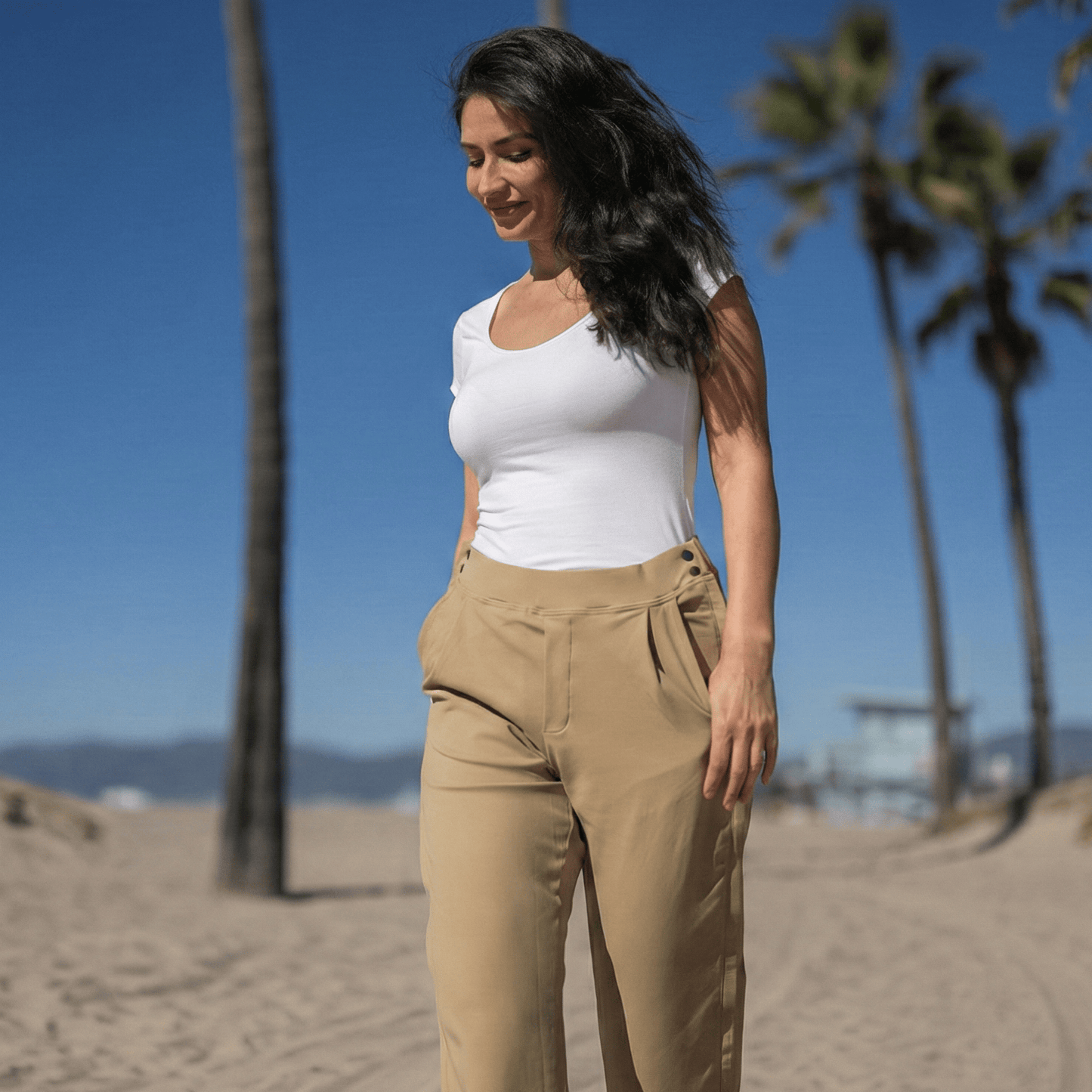 Joe & Bella Dark Khaki / S Everyday Side-Zip Pant for Women #Dark Khaki