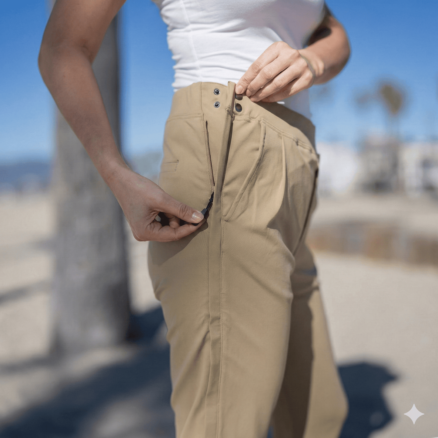 Joe & Bella Dark Khaki / S Everyday Side-Zip Pant for Women #Dark Khaki