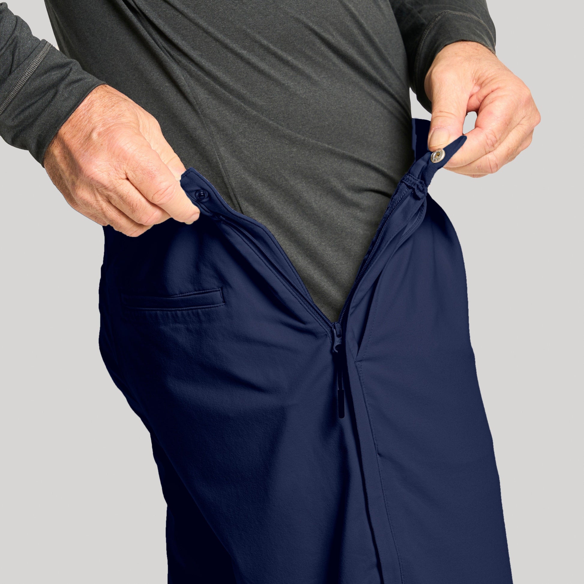 ["Joe & Bella Navy / S Everyday Side-Zip Pants for Men ", "Navy"]