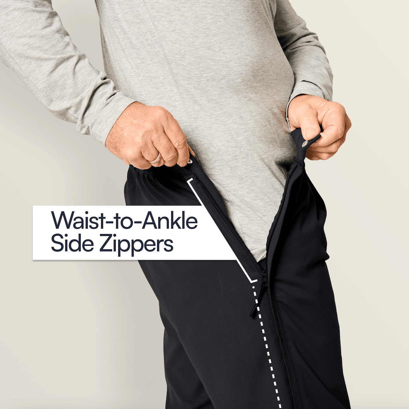 Everyday Side-Zip Pants for Men - Black / M Everyday Side-Zip Pants for Men - Black / M