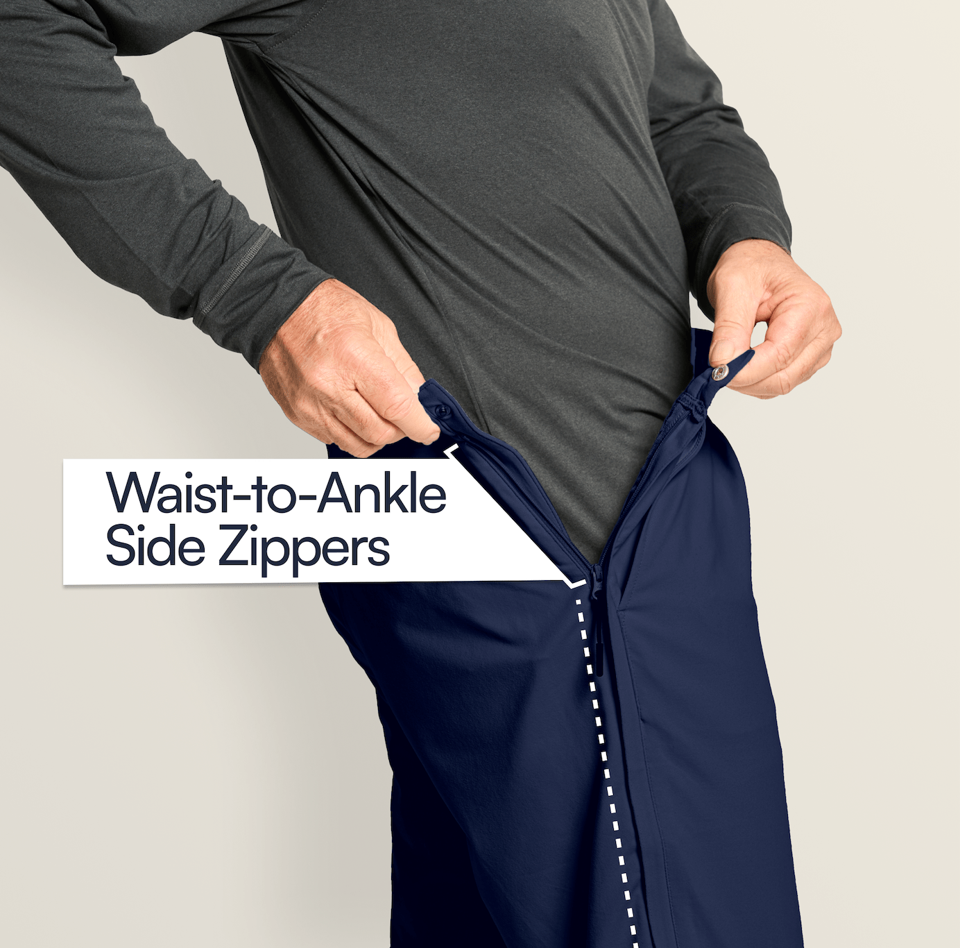 ["Joe & Bella Everyday Side-Zip Pants for Men ", "Navy"]