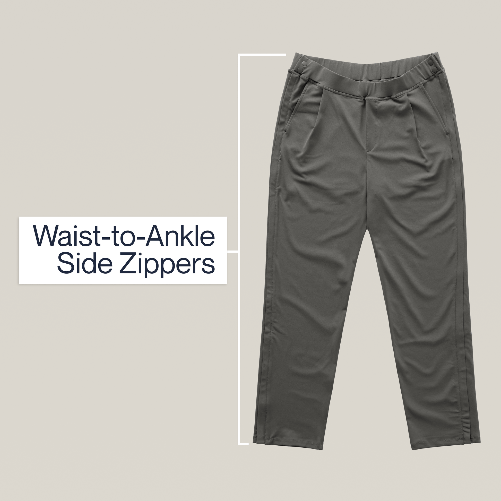 ["Joe & Bella Everyday Side-Zip Pants for Men ", "Slate Grey"]