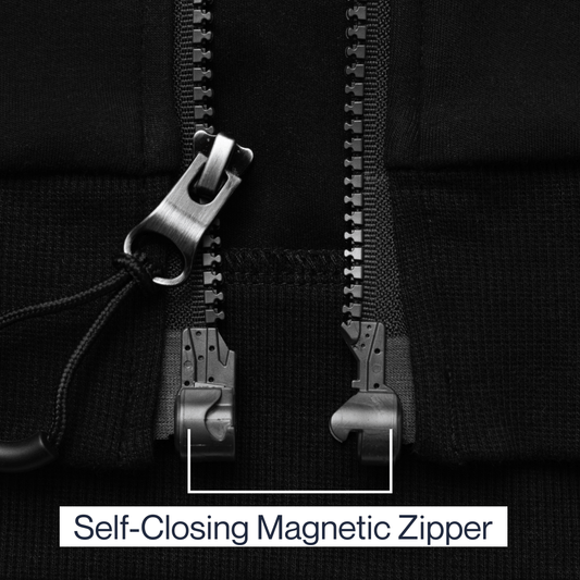 Joe & Bella HoodEase™: The Magnetic-Zip-Up Hoodie  #Black