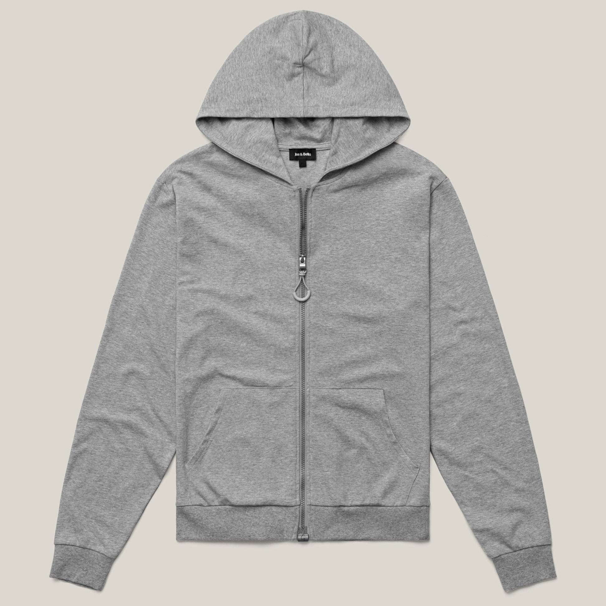 ["Joe & Bella HoodEase™: The Magnetic-Zip-Up Hoodie ", "Heathered Grey"]