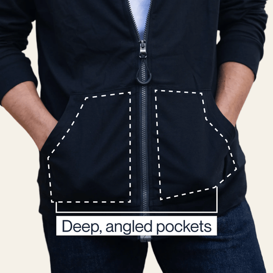 Joe & Bella HoodEase™: The Magnetic-Zip-Up Hoodie  #Black