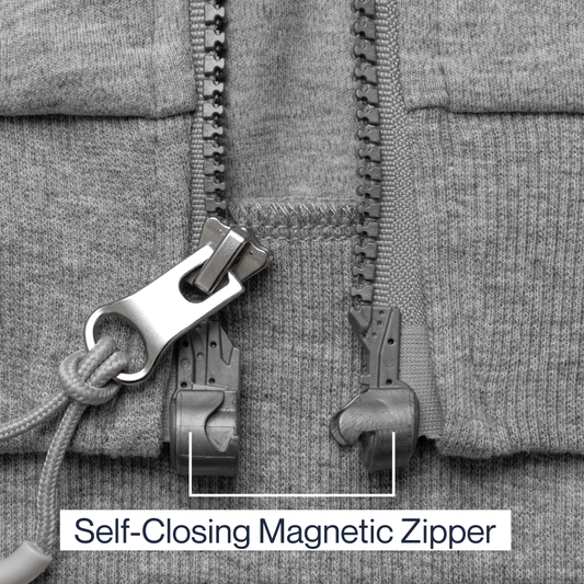 Joe & Bella HoodEase™: The Magnetic-Zip-Up Hoodie #Heathered Grey
